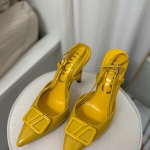 EGO Mustard Yellow Slingback Heels